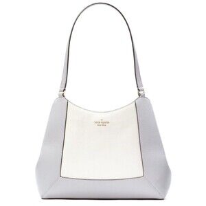 New Kate Spade Lena Large Triple Compartment Shoulder Bag Mountain Gray Multi